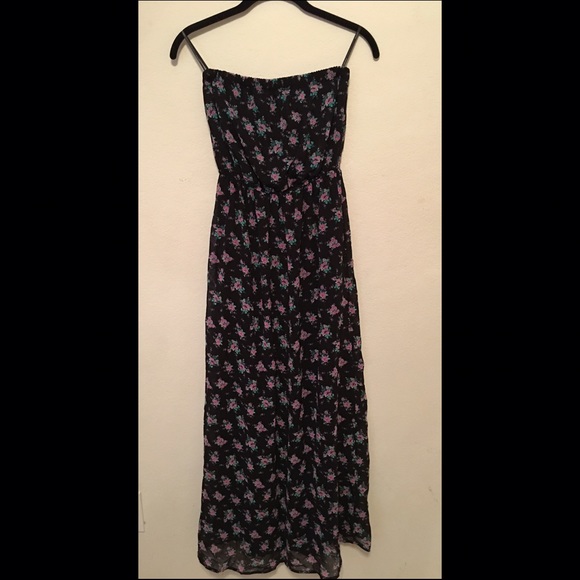 Forever 21 strapless flower maxi dress