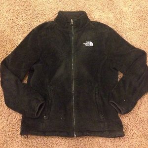 Black fuzzy women's north face