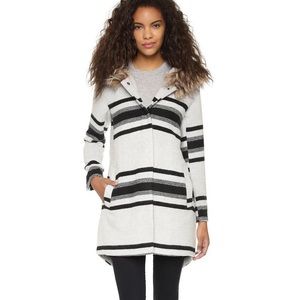BB Dakota striped hooded coat