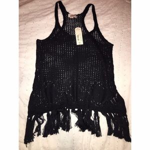 Crochet fringe top