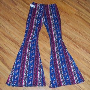 Stretch high waist flair pants