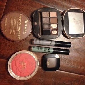 MAC holiday eyeshadow palette, and extras.