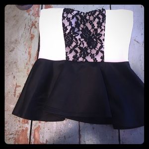 White Lace Peplum Top