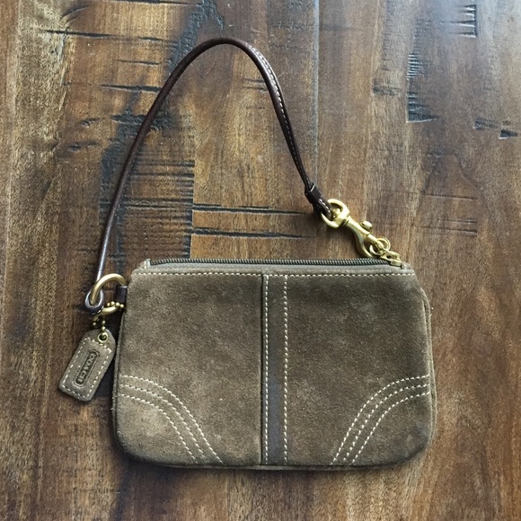 Mini Coach "Inspired" suede wrists purse