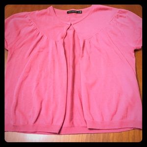 Pink short sleeve cardigan shrug