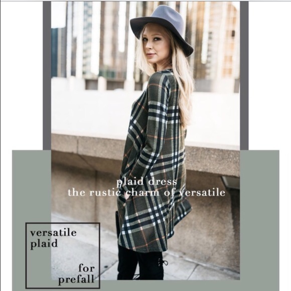 Tartan Plaid Sweater Dress - Picture 2 of 2