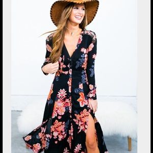 Free People Printed Miranda Midi Dress