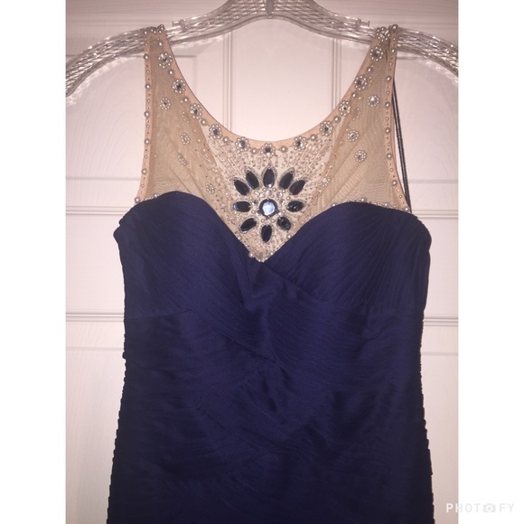 Navy blue cocktail dress with embellishment size 2