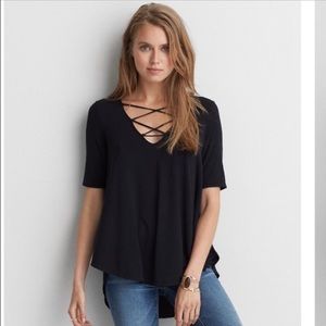 NWOT American Eagle soft and sexy lace up tee