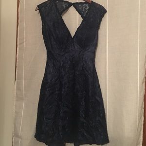 Blue lace bridesmaid dress