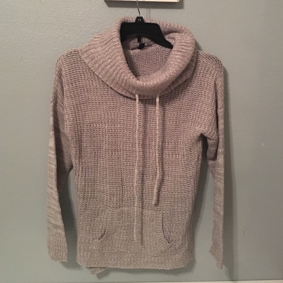 Cowl neck knit sweater