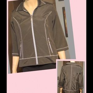 Weekends by Chico's Pinstripe Jacket