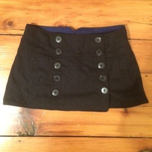 American Eagle Navy Buttoned Mini Skirt