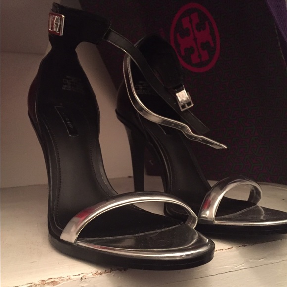 Silver/Black Heels