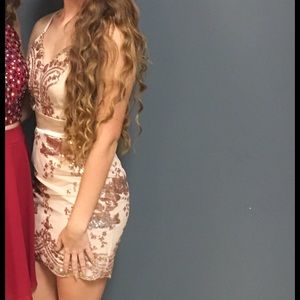 Gold sequin dress