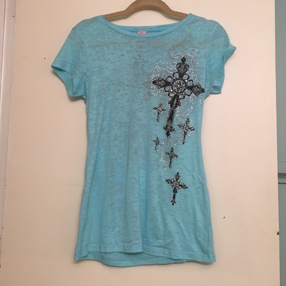 Blue burnout shirt