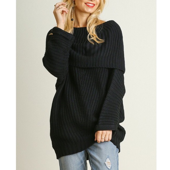 Bellanblue Tops - 🆕SYDNEY knit off shoulder sweater top - BLACK