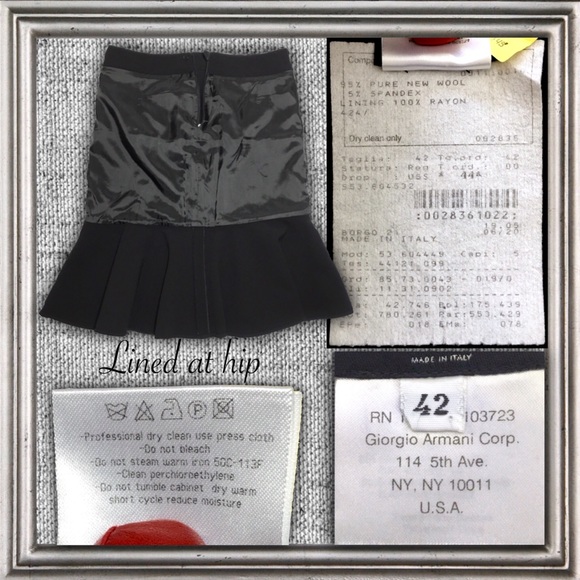 Giorgio Armani Black wool Italian flounce skirt 8 - Picture 4 of 4