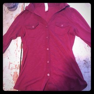 Maroon Button Down Shirt