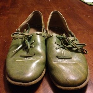 Turkish Mocs- green leather