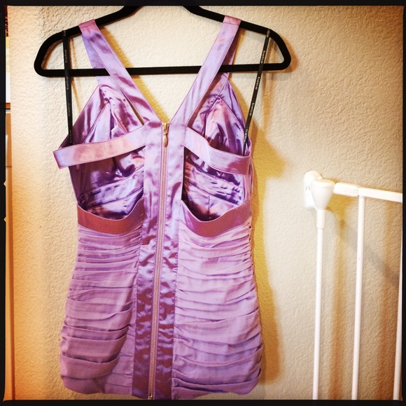 Bebe- mauve/lilac silk top - Picture 3 of 4