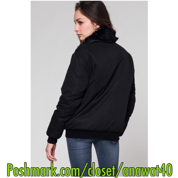 HP Aspen Faux Fur Black Bomber - Picture 2 of 8