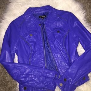 BEBE Colbalt Leather jacket