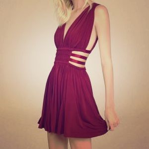 Express Red Grecian Cut-out Mini Dress