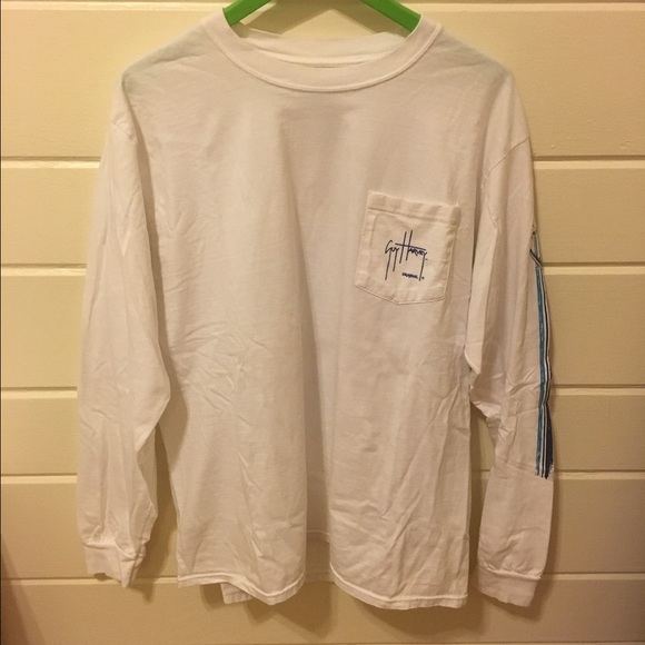 Long sleeve white Guy Harvey Tee