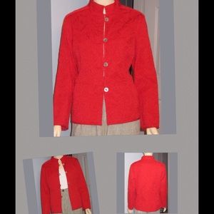 Chico's Mandarin Style Red Jacket