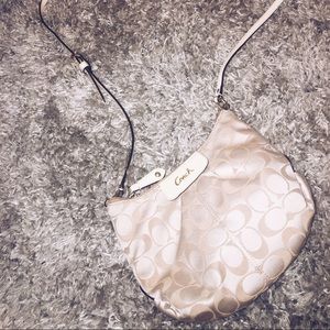 Nude/Gold Coach Satchel