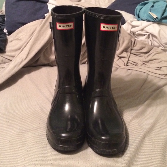 short hunter boots black