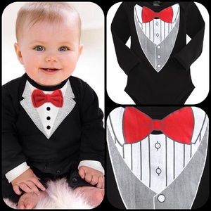 Tuxedo Long Sleeve Onsie