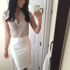 H&M pink button up fitted blouse