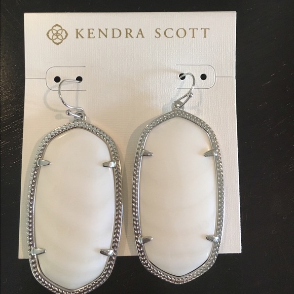Kendra Scott White Large Danielle Earrings