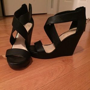 Black Jessica Simpson 4" wedges
