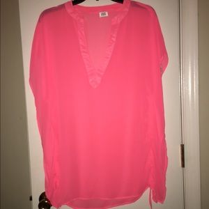 Bright pink chiffon cover up. New with tags!