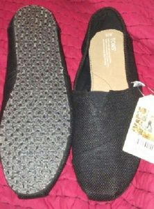 Men's black burlap Tom's