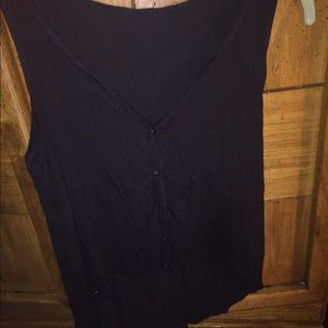 H&M Black button down low high style