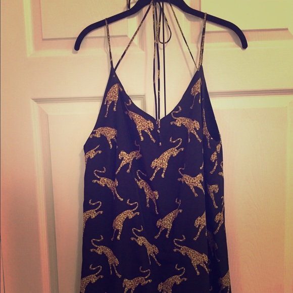 Jaguar print halter dress