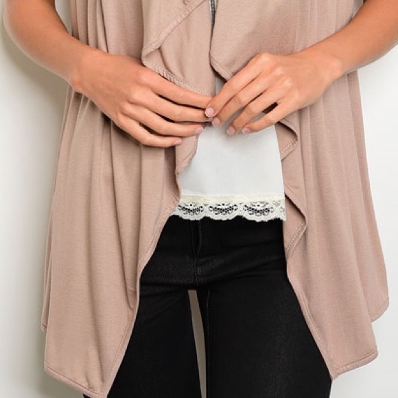 🎈LAST ONE🎈Mocha Nude Open Front Vest - Picture 4 of 4