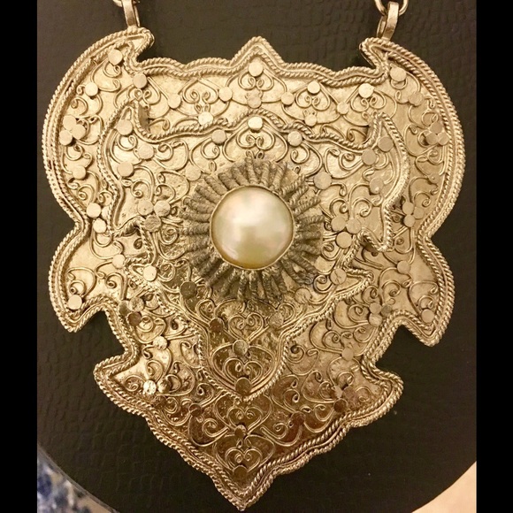 INDONESIAN BUGIS BUTTERFLY SILVER NECKLACE JEWELRY - Picture 3 of 4