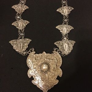 INDONESIAN BUGIS BUTTERFLY SILVER NECKLACE JEWELRY