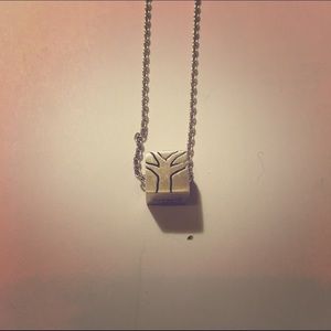 Sterling silver tree of life cube necklace