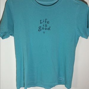 Life is good teal t-shirt
