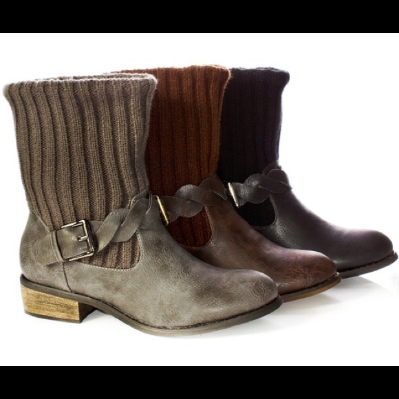 Modern Rush Sugar Knit Short Moto Sweater Boot