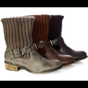 Modern Rush Sugar Knit Short Moto Sweater Boot