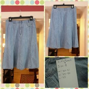 LL bean jean skirt