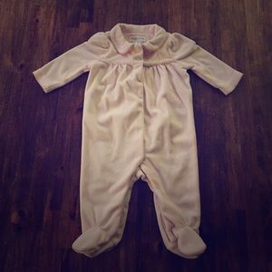 Ralph Lauren Velour Pink Onesie- 3mo