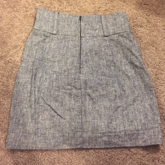Grey Mixed Linen High Waisted Mini Skirt - Picture 3 of 3